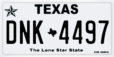 TX license plate DNK4497