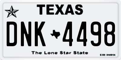 TX license plate DNK4498