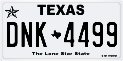 TX license plate DNK4499
