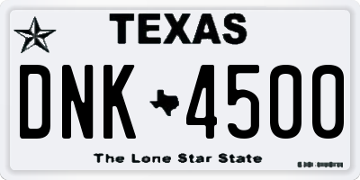 TX license plate DNK4500