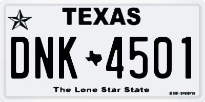 TX license plate DNK4501