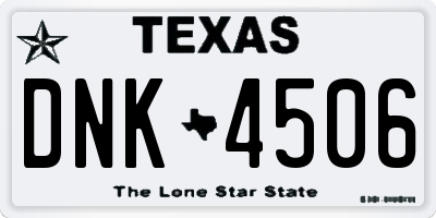 TX license plate DNK4506