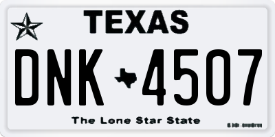 TX license plate DNK4507