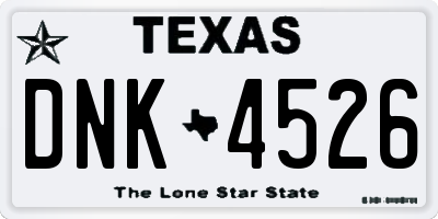 TX license plate DNK4526