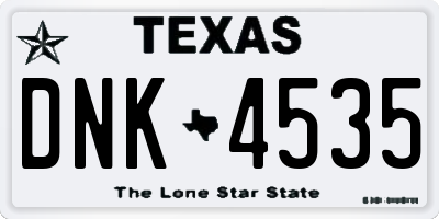 TX license plate DNK4535