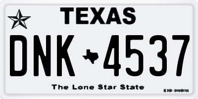 TX license plate DNK4537