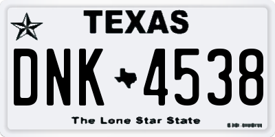TX license plate DNK4538