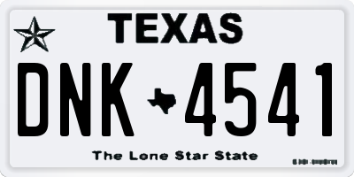 TX license plate DNK4541