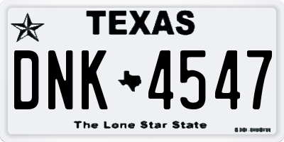 TX license plate DNK4547
