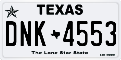 TX license plate DNK4553