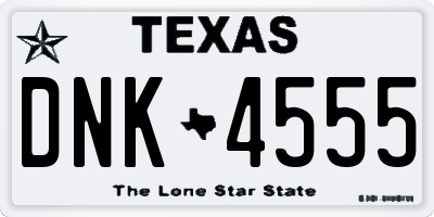 TX license plate DNK4555