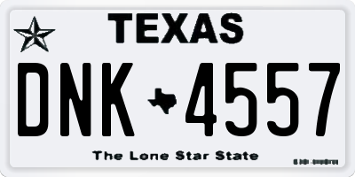 TX license plate DNK4557