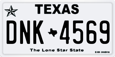 TX license plate DNK4569
