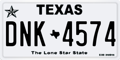 TX license plate DNK4574