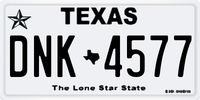 TX license plate DNK4577