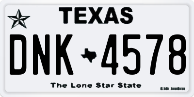 TX license plate DNK4578