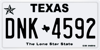 TX license plate DNK4592