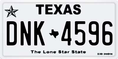TX license plate DNK4596