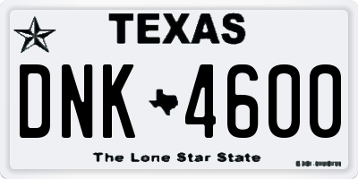 TX license plate DNK4600