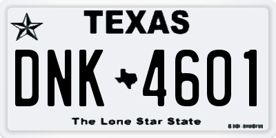 TX license plate DNK4601