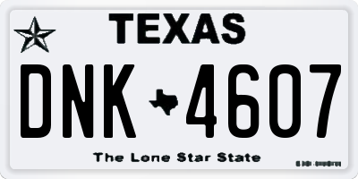 TX license plate DNK4607