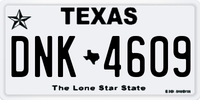 TX license plate DNK4609