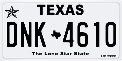 TX license plate DNK4610