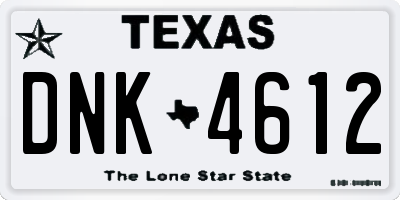 TX license plate DNK4612
