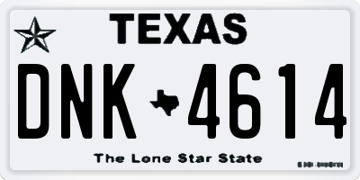 TX license plate DNK4614