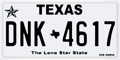 TX license plate DNK4617