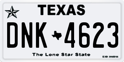 TX license plate DNK4623
