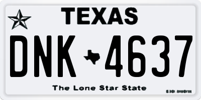 TX license plate DNK4637
