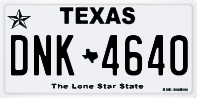 TX license plate DNK4640
