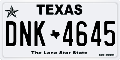 TX license plate DNK4645