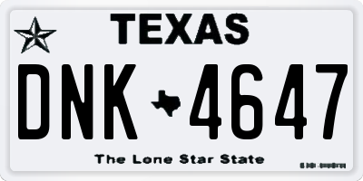 TX license plate DNK4647