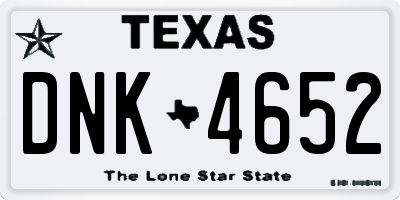 TX license plate DNK4652