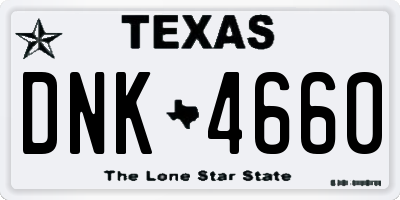 TX license plate DNK4660
