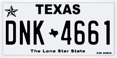 TX license plate DNK4661