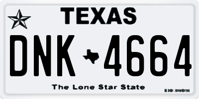 TX license plate DNK4664