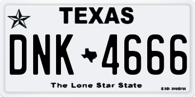 TX license plate DNK4666