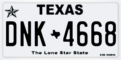 TX license plate DNK4668