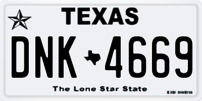TX license plate DNK4669