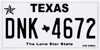 TX license plate DNK4672