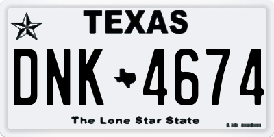 TX license plate DNK4674