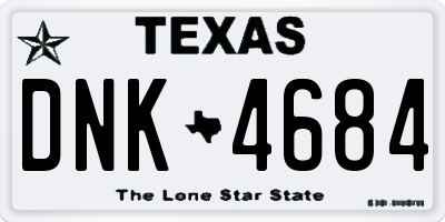 TX license plate DNK4684
