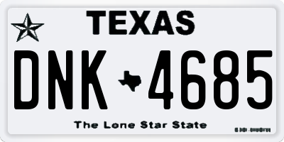 TX license plate DNK4685