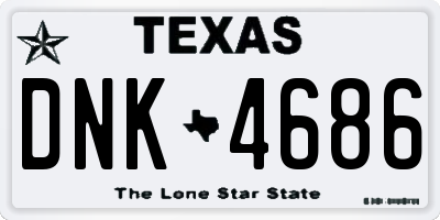 TX license plate DNK4686
