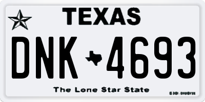 TX license plate DNK4693