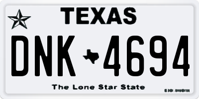 TX license plate DNK4694