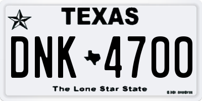 TX license plate DNK4700